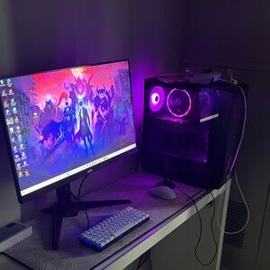 Acer Gaming Setup with Purple and Black Accents